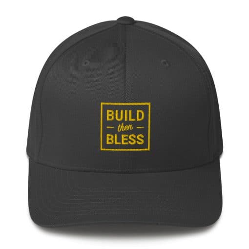 Build Then Bless Outline Charcoal Cap