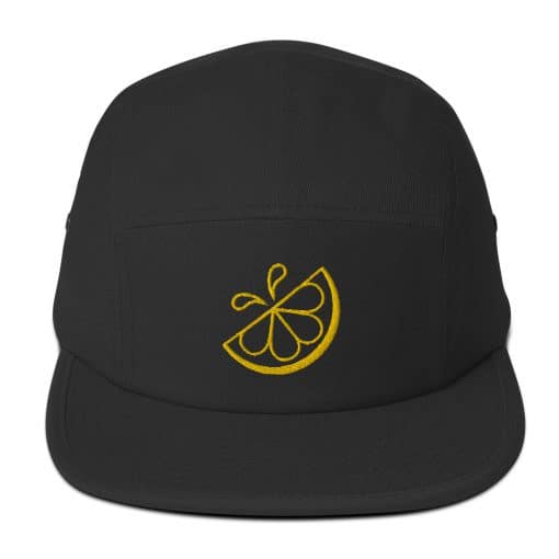 Lemonade Stand Logo Outline Five Panel Black Cap