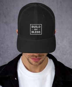 Build Then Bless Outline Black Cap