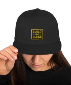Build Then Bless Outline Black Cap