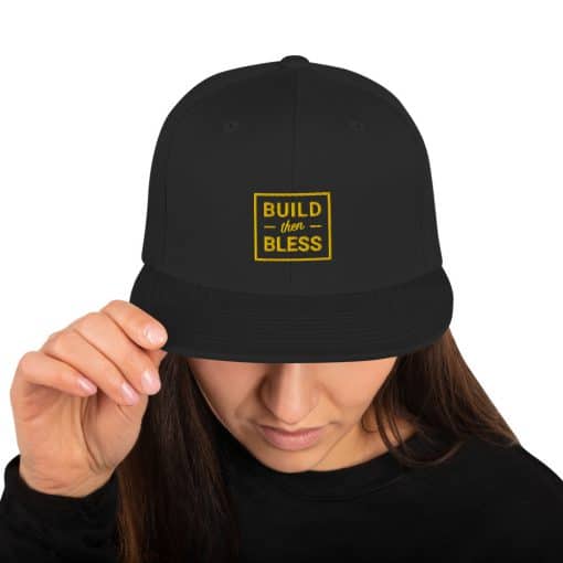 Build Then Bless Outline Black Cap