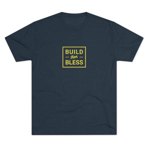 Build Then Bless Outline Vintage Navy Shirt