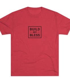 Build Then Bless Outline Vintage Red Shirt