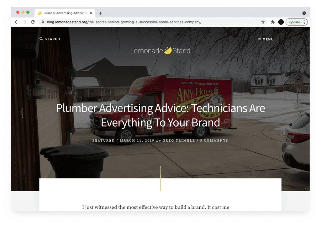 Lemonade Stand Blog - Plumber Advertising Advice: Technicians are everything to your brand