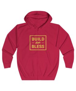 Build Then Bless Red Fire Zip Up Hoodie