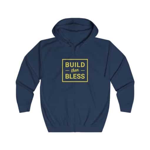 Build Then Bless Oxford Navy Zip Up Hoodie